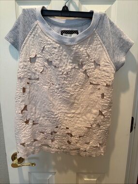 Anthropologie Saturday Sunday Millie Quilted Laser-Cut Heart Top size Medium